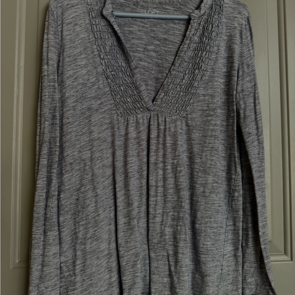 LOFT Charcoal Long Sleeve Top